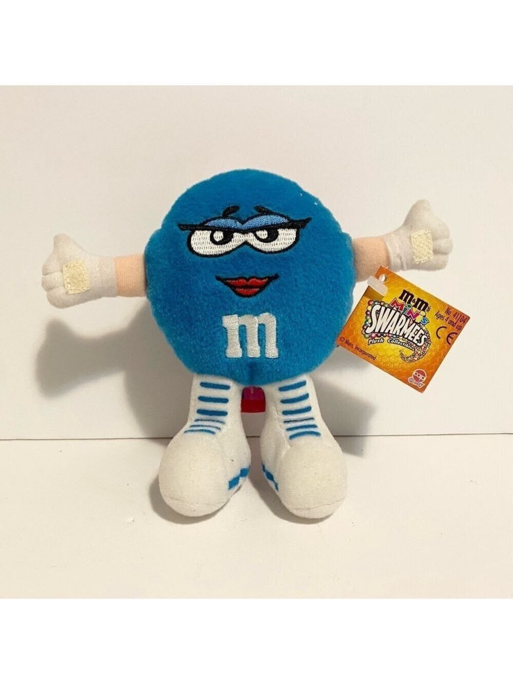 1998 M&M Mars Swarmies Belle Blue 6" Plush Toy Chocolate Candy Tube Vintage